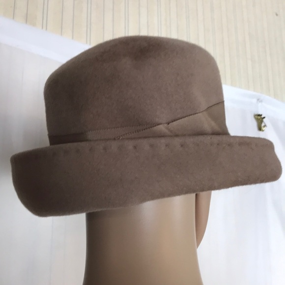 Vintage Wool Felt Hat with Asymmetrical Brim - Picture 3 of 6